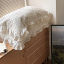GobekUsa Korean Princess Floral Lace Ruffles Bedspread Set with 100% Cotton Quilting