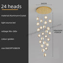 GobekUsa Crystal Ball LED Rotating Stair Chandelier - Nordic Luxury Loft Bubble Design