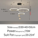 GobekUsa Circle Ring Pendant Light Chandelier Modern Living Room Bedroom Lamps Ceiling Luminaire