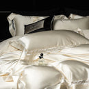 GobekUsa Luxe Brocade & Egyptian Cotton Bedding Set with Hollow Lace Edge