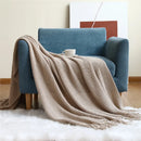 GobekUsa Cozy Nordic Knit Sofa Blanket with Tassels & Fleece Throw