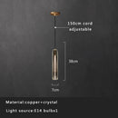GobekUsa Crystal Copper Pendant Lights Gold Home Decor Glass Hanging Lamp
