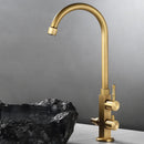 GobekUsa Brass Outdoor Faucet with Double Function, Deck Mounted Tall Antique Garden Tap