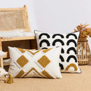 GobekUsa Geometric Embroidery Boho Loop Tufte Cotton Canvas Cushion Cover 45x45/30x50cm