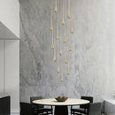 GobekUsa Gold LED Chandelier for Duplex Villa Living Room and Staircase