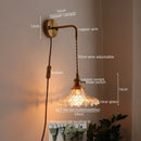 GobekUsa LED Wall Lamp Glass Copper Arandelas Para Parede Retro Style for Living Room