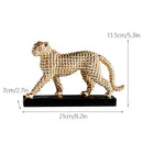 GobekUsa Golden Leopard Resin Figurines for Interior Decor