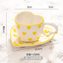 GobekUsa Hand Painted Heart Handle Ceramic Love Mug - Pink