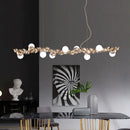 GobekUsa Caterpillar Metal Ball Chandelier: Modern Creative Long Bar Pendant Light for Kitchen Dining Room