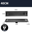 GobekUsa Black 304 Stainless Steel Strip Floor Drain for Toilet, Shower, Large Overflow