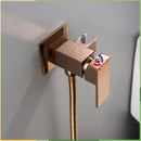 GobekUsa Bidet Faucet Shower Mixer: Cold Hot Water Tap, Brass, Square Sprayer Head