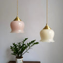 GobekUsa Glass Copper Led Pendant Light: Nordic Modern Loft Decor for Bedroom, Kitchen, Bar
