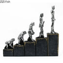 GobekUsa Ape Man Evolution Sculpture Resin Artwork Decor Ornaments Model Statue