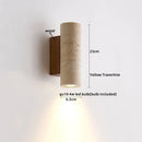 GobekUsa LED Wall Sconce Yellow Travertine Stone Bedroom Study Cafe Wood Base Stair Light