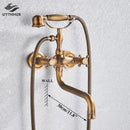 GobekUsa Golden Black Bathtub Faucet with Hand Shower and Rotate Spout