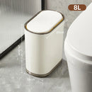 GobekUsa Light Luxury Bathroom Trash Can with Lid for Kitchen, Living Room - Waterproof Narrow Waste Bin