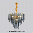 GobekUsa Gold Metal Chain LED Pendant Lights for Modern Luxury Living Room