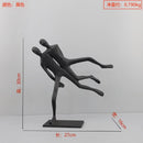 GobekUsa Iron Man Abstract Sculpture Black Metal Figurine Decor for Room Aesthetics