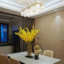 GobekUsa Crystal Circle Ceiling Chandelier with LED Lighting for Designer Dining Room