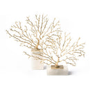 GobekUsa Coral Tree Sculpture: Gold Metal Decorative Figurine on Marble Base