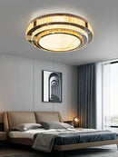 GobekUsa Gold Crystal Ceiling Lights LED Minimalist Luxury Lighting - Stainless Steel Crystal Luminaires