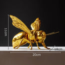 GobekUsa Golden Honeybee Insect Statue Desk Decoration for Living Room