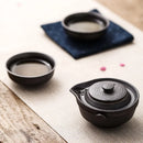 GobekUsa Kung Fu Tea Set: Teapot, 2 Teacups, Travel Green Tea Cups, Ceramic Gaiwan