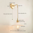 GobekUsa Green Glass LED Wall Light Fixture | Modern Nordic Pull Chain Lamp