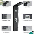 GobekUsa Black Massage Jet Rainfall Shower Panel with Temperature Display 5 Modes