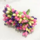 GobekUsa 200pcs Mixed Rose Red Flower Cherry Stamen Berries Bundle for DIY Decor