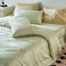 GobekUsa Cartoon Embroidery Comforter Set with Silky Cooling Touch Fitted Sheet - Luxury Rayon Bedding Set