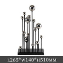 GobekUsa Geometric Golden Ball Ornaments - Abstract Metal Decorations