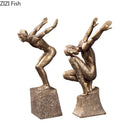 GobekUsa Golden Thinker Bodybuilder Resin Sculpture for Desk Decor and Room Aesthetics