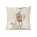 GobekUsa Cartoon Animal Linen Pillowcase | Home Decor Throw Pillow Covers for Sofa