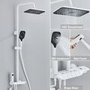 GobekUsa Black Piano Digital Shower System with Intelligent Brass Faucets and White Rainfall Shower