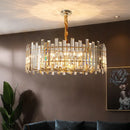 GobekUsa Crystal Round Chandelier Gold LED Modern Lustres for Living Room