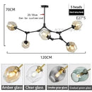 GobekUsa Glass Bubble Branch Chandelier: Modern Hanging Ceiling Light Fixture