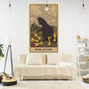 GobekUsa Cat Tapestry Wall Hanging Tarot Black White Psychedelic Love Star Home Decor