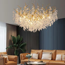 GobekUsa Gold Crystal Chandeliers for Dining Room Branch Hanging Lamp Large Lighting