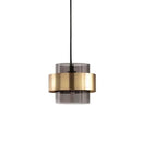 GobekUsa Gold Wrought Iron Glass Shade Pendant Light for Restaurant Coffee Bar