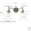 GobekUsa 2 Head LED Wall Lamps Iron Glass Bedroom Stair Light Fixtures