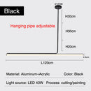 GobekUsa Black LED Chandelier: Modern Dimmable Pendant Lights for Dining Room & Kitchen.