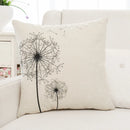 GobekUsa Green Plant Leaves Flower Linen Cushion Cover - Modern Sofa Throw Pillow Cover