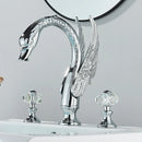 GobekUsa Golden Swan Crystal Dual Handle Basin Tap
