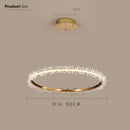 GobekUsa Gold Crystal Ring Chandelier for Living Room and Restaurant Décor