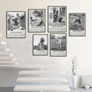 GobekUsa Black & White Dog Breeds Poster: Greyhound, Cocker Spaniel, Akita, Malamute, Cattle Dog