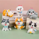 GobekUsa Dog Figurine Miniatures Set - Husky Corgi Bulldog Puppy Statue Decor