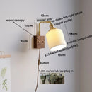 GobekUsa Ceramic Copper LED Wall Lamps Bedroom Bathroom Mirror Light Fixtures