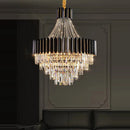 GobekUsa Crystal LED Chandelier Black Gold Finish for Dinning Room