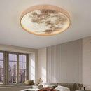 GobekUsa LED Moon Wood Ceiling Light 26/34CM Walnut Decor - Bedroom Living Room Home Illumination